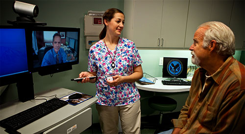  Patients at the Veterans Administration enjoy the benefits of telehealth. Photo credit: www.telehealth.va.gov