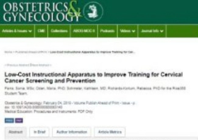 Low-Cost Instructional Apparatus to Improve Training for Cervical Cancer Screening and Prevention